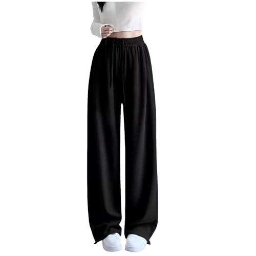 Jogginghose Mädchen Sporthose Lang Baggy Traininghose High Waist Freizeithose Lockere Sweatpants mit Elastischem Bund Weites Bein Kinder Outdoor Yoga Gym Hose Laufhosen für Teenager Mädchen von Glücksvogel