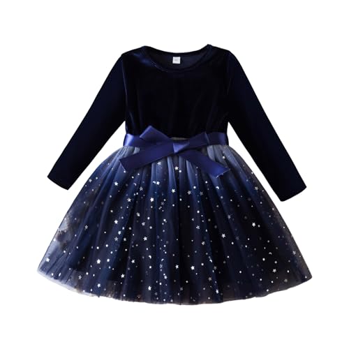 Kleider Mädchen Kleid Kinder Samtkleid Herbstkleid Winter Baby Kleid Langarm Prinzessin Basic Hochzeit Partykleid Festliche Spitze Tüll Cocktailkleid Weihnachtskleid Freizeitkleid Geburtstag Tüllkleid von Glücksvogel
