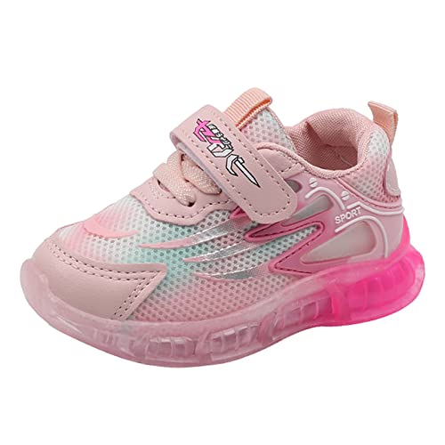 Laufschuhe Kinder Sportschuhe Jungen Mädchen Turnschuhe Sportschuhe Hallenschuhe Leicht Atmungsaktiv Laufschuhe Kinderschuhe Outdoor Sneaker Freizeit Klettverschluss Fitnessschuhe für (Pink, 23 EU) von Glücksvogel