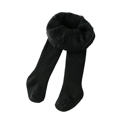 Mädchen Baby Thermo Strumpfhosen Thermo Verdicken Strickstrumpfhose Baumwolle Warm Gefüttert Thermostrumpfhose Winter Leggings Kinderstrumpfhose Blickdichte Strumpfhosen Weiche (Black, 12-24 Months) von Glücksvogel