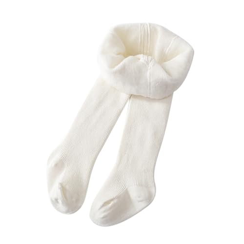 Mädchen Baby Thermo Strumpfhosen Thermo Verdicken Strickstrumpfhose Baumwolle Warm Gefüttert Thermostrumpfhose Winter Leggings Kinderstrumpfhose Blickdichte Strumpfhosen Weiche (White, 6-12 Months) von Glücksvogel