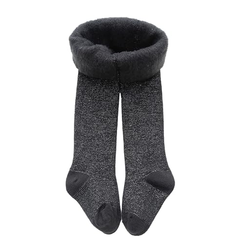 Mädchen Baby Thermostrumpfhose Baumwolle Kinderstrumpfhose Fleece Thermo Strumpfhose mit Innenfutter, Winter Warm Blickdichte Treggings Tight Mehrfarbig Gefütterte Leggings (Dark Gray, 2-4 Years) von Glücksvogel