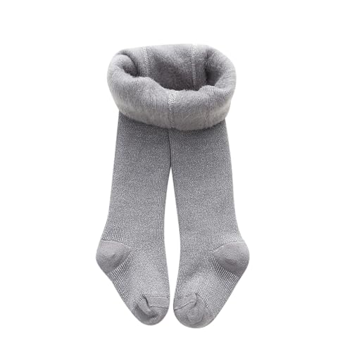Mädchen Baby Thermostrumpfhose Baumwolle Kinderstrumpfhose Fleece Thermo Strumpfhose mit Innenfutter, Winter Warm Blickdichte Treggings Tight Mehrfarbig Gefütterte Leggings Thermo (Grey, 12-24 Months) von Glücksvogel