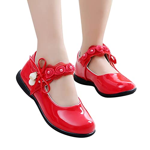 Mädchen Ballerinas Prinzessin Schuhe Flache Schulschuhe Pailletten Kristall Prinzessinnen Schuhe Kleidschuhe Festliche Kleidschuhe Glänzende Schleife Kinder Fashing Schuhe für Festliche Karneval von Glücksvogel