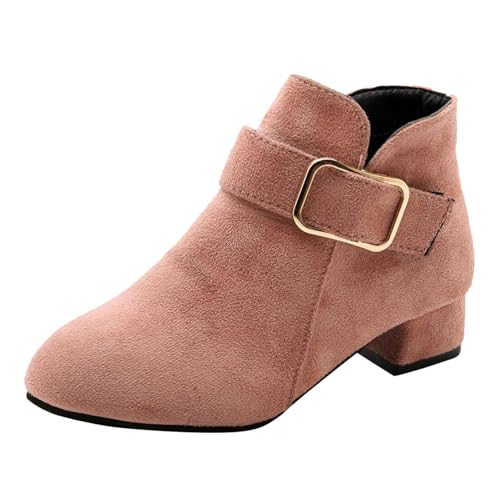 Mädchen Brief Stiefelette Kurzstiefel Cowboystiefel Jungen Mädchen Wildlederoptik Halbstiefel Schlupfschuhe Gefüttert Winterstiefel Bequemer Absatz Ankle Boots Mit Blockabsatz Booties Schuhe Kurz von Glücksvogel