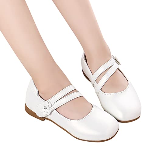 Mädchen Flache Schuhe Ballerinas Prinzessin Schuhe Blumen Kinder Elegant Lederschuhe Mädchen Schuhe Festliche Mädchenschuhe Taufschuhe Party Performance Kleid Schuhe für Karneval Geburtstag Geschenk von Glücksvogel