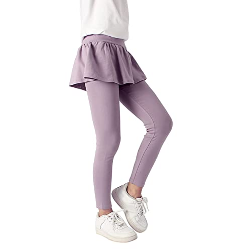 Mädchen Leggings Thermo Gefüttert Winter Warme Baumwolle Thermoleggings Dick Fleece Gefüttert Hosen Basic Tanzhose Leggins Fitness Yoga Pants Hose Thermostrumpfhosen mit (Purple, 10-12 Years) von Glücksvogel