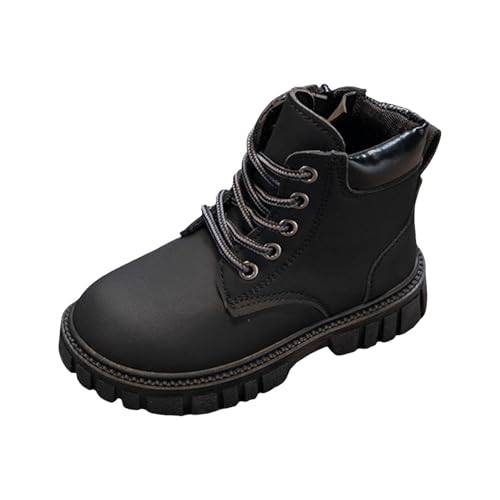 Mädchen Mittelere Stiefel Profilsohle Stiefeletten Dicke Sohle Stiefel Boots mit Seitlichem Reißverschluss Stiefeletten Jungen Kinder Elegant Rutschfest Schuhe Wasserdicht Winterstiefel Schnürstiefel von Glücksvogel