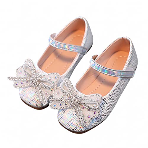 Mädchen Paillette Schuhe Mary Jane Schuhe Prinzessin Kleinkind Kinder Ballerinas Flache Schuhe Rutschfest Perle Bowknot Festliche Schuhe Klettverschluss Taufschuhe Hochzeit Partei Kristall Schuhe von Glücksvogel