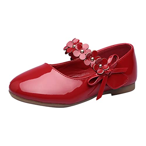 Mädchen Schuhe Ballerinas Flache Prinzessin Schuhe mit Schleife Kinder Blumen Elegant Lederschuhe Mädchen Schuhe Ballerina Schuhe Abendschuhe Party Performance Kleid Schuhe Mädchen Schuhe Geschenk von Glücksvogel