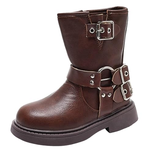 Mädchen Stiefel Wasserdicht Kurzschaft Stiefeletten Jungen Kinder Winterstiefel Warm Stiefeletten Schwarz mit Reißverschluss Niedriger Absatz Schuhe Winter Boots Herbststiefel Mittlere Schuhe von Glücksvogel