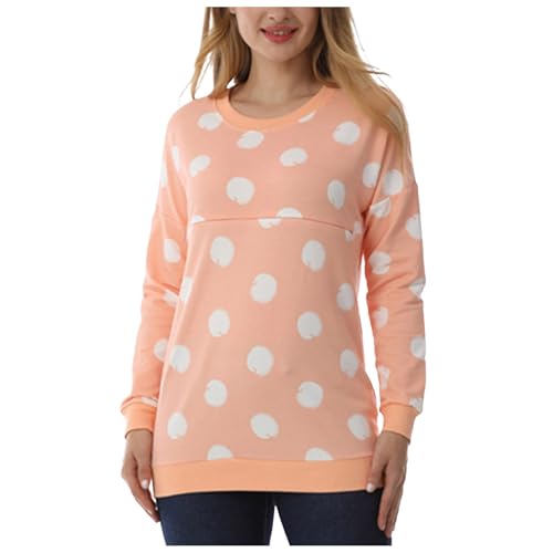 Pflege Sweatshirt Langarm Umstandspullover T-Shirt Winter Stillen Pullover Tops mit Reißverschluss Stillshirt Damen Fleece Stilloberteile Winter Umstandsmode Schwangerschaftssweatshirt (XXL) von Glücksvogel