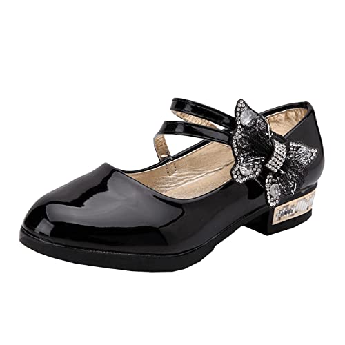 Prinzessin Schuhe Mädchen Kinder Glitzer Schuhe Pailletten Ballerinas Prinzessin Kristall Schuhe Kostüm Hochzeitsschuhe Glitzer Schuhe Party Festliche Mädchen Schulschuhe Geschenk (Black, 34 Big Kids) von Glücksvogel