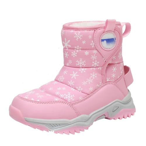 Schneeschuh Mädchen Jungen Winter Warm Fleece gefüttert Gummistiefel Schneestiefel Unisex Kinder Winter-Bootie Gummistiefel Winterstiefel Baumwollstiefel Süße Kindererstiefel für Jungen Mädchen von Glücksvogel