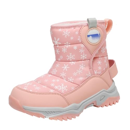 Schneeschuh Mädchen Jungen Winter Warm Fleece gefüttert Gummistiefel Schneestiefel Unisex Kinder Winter-Bootie Gummistiefel Winterstiefel Baumwollstiefel Süße Kindererstiefel für Jungen Mädchen von Glücksvogel