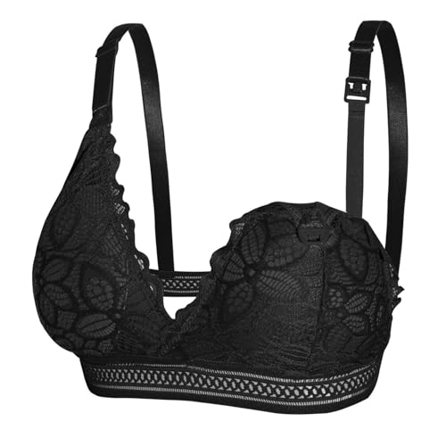 Schwangerschafts Still BH Nahtloser Still BH Große Brüste Ohne Bügel Floral Spitzen Gepolstert Baumwolle Bequem Mutterschaft BHs Leicht Umstands BHs Stillen Schlaf Top Mit Spitze für Frauen (M) von Glücksvogel