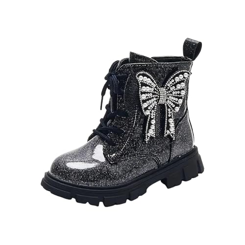 Stiefeletten Mädchen Fashion Schnürstiefel Klassische Stiefel HerbstStiefel Winterstiefel mittelere Stiefel Schnürboot mit Seitenreißverschluss Wasserdichte Stiefeletten Absatz Schuhe Boots für Kinder von Glücksvogel