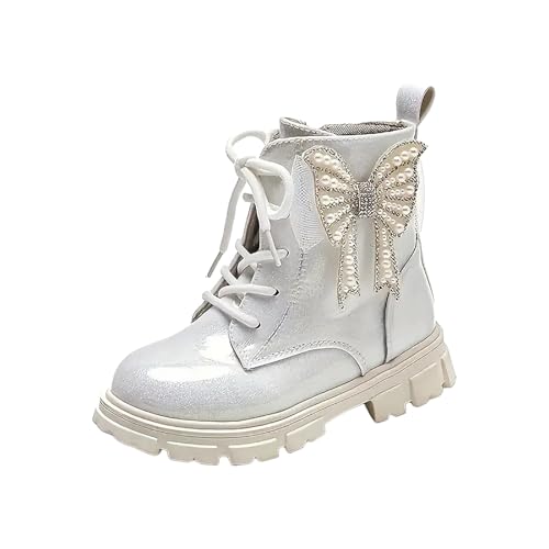 Stiefeletten Mädchen Fashion Schnürstiefel Klassische Stiefel HerbstStiefel Winterstiefel mittelere Stiefel Schnürboot mit Seitenreißverschluss Wasserdichte Stiefeletten Absatz Schuhe Boots für Kinder von Glücksvogel
