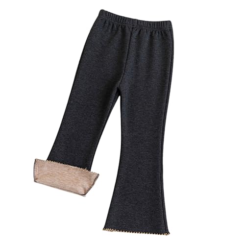 Thermoleggings für Mädchen Schlaghose Gefütterte Thermo Leggings Fleece Hosen Elastisch Dicke Leggings Flared Thermohose Baumwolle Warme Winterhose Thermounterwäsche Blickdicht für Kind (8-10 Years) von Glücksvogel
