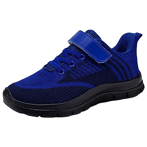 Turnschuhe Kinder Sport Schuhe Outdoor Freizeit Kinderschuhe Laufschuhe Jungen Mädchen Sportschuhe Klettverschluss Hallenschuhe Leichte Atmungsaktiv Sneaker Fitnessschuhe (Dark Blue, 31.5 EU) von Glücksvogel