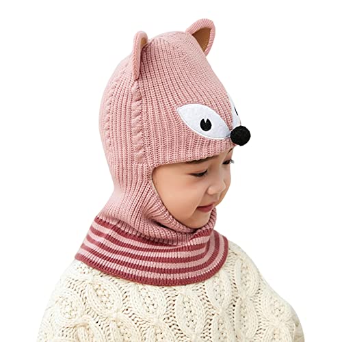 Wintermütze Beanie Hut Schal Set für Kinder, Stricken Jungen Mädchen Warm Fleecefutter Mütze und Schal Kinder Strickmütze Schalmütze Fleece Mütze Gestrickte 2er Schal Set für 1-4 Jahre Kinder Baby von Glücksvogel