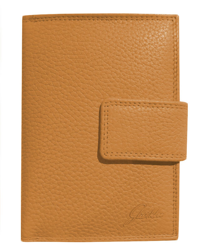 Glüxklee - Glüxklee Damenbörse mit Überschlag und Riegel echt Leder goldgelb Gelb von Glüxklee