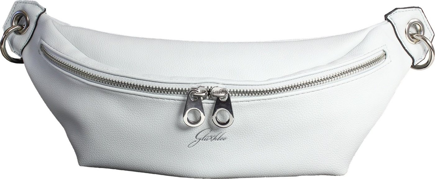 Glüxklee Gürteltasche Glüxklee Bauchtasche hellgrau (Gürteltasche, Gürteltasche), Damen, Jugend Gürteltasche Kunstleder, grau, hellgrau, Größe ca. 34cm von Glüxklee