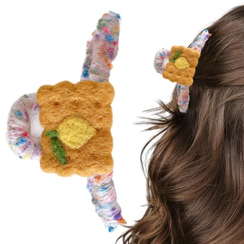 Damen-Haarkrallen, Fellkrallen, kreative Haarkralle mit verschwommenen Früchten, große rutschfeste Haarspangen, modische wiederverwendbare Kopfbedeckung für den Urlaub von Glugahrif