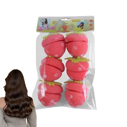 Lockenschwamm für die Haare, Coil Curler | Locken ohne für langes Haar, Set mit 6 weichen Schlaf-Curling-Werkzeugen für Mädchen von Glugahrif