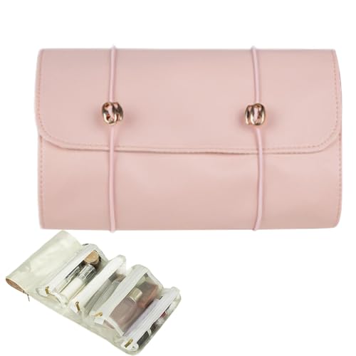 Rollen Sie Make -up -Bürstenbeutel, Rollen Sie Make -up -Organizer -Beutel - Abnehmbare Kosmetiktasche - Tragbarer Roll-up-Bürstenlager, Faltbare 4-in-1-Roll-up-Kosmetikspeicher mit großer Kapazität von Glugahrif