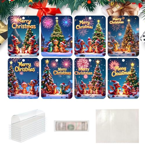 Weihnachtsgeldbörse für Bargeld, Geldklammer Weihnachten - Weihnachtsbaum 8 Stück Geldklammern Lustiges | Weihnachtsmann Geldautomat, Festliche Geldkarten für Verliebte, 42, Se référer au von Glugahrif