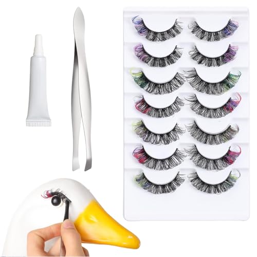 Wimpern-Cluster-Set | Set mit 7 Paar Wimpernclustern, mehrfarbig, Augen-Make-up für empfindliche Haut, Party, Jugendliche, Mädchen, Abend, Fotoshooting von Glugahrif