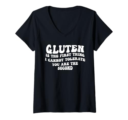 Damen Gluten ist das erste, was ich dich nicht vertragen kann das zweite T-Shirt mit V-Ausschnitt Damen Gluten ist das erste, was ich dich nicht vertragen kann das zweite T-Shirt mit V-Ausschnitt von Gluten is the first thing I cannot tolerate Tee