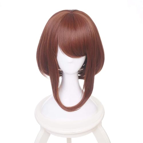 GmfLeX Ochaco Uraraka Anime Cosplay Perücke Braun Kurz Bob Halloween Kostüm Perücken für Damen von GmfLeX