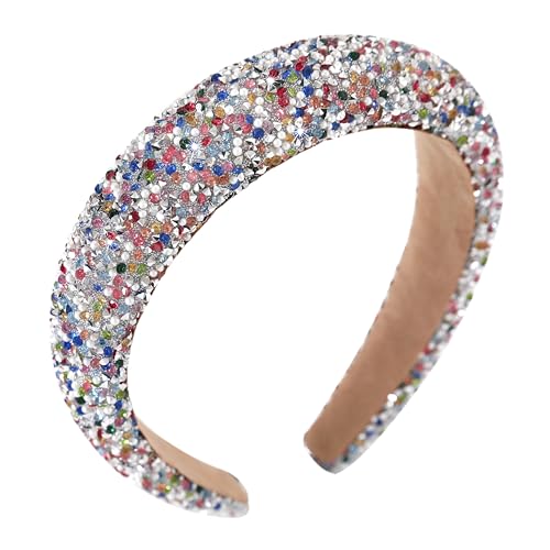 Gmmidea Damen-Haarreif mit Perlen und Strasssteinen, modisch, glitzernd, mit Schmucksteinen, gepolstert, für Urlaub, Mädchen, Haarschmuck, C-Regenbogen Gmmidea Damen-Haarreif mit Perlen und Strasssteinen, modisch, glitzernd, mit Schmucksteinen, gepolstert, für Urlaub, Mädchen, Haarschmuck, C-Regenbogen von Gmmidea