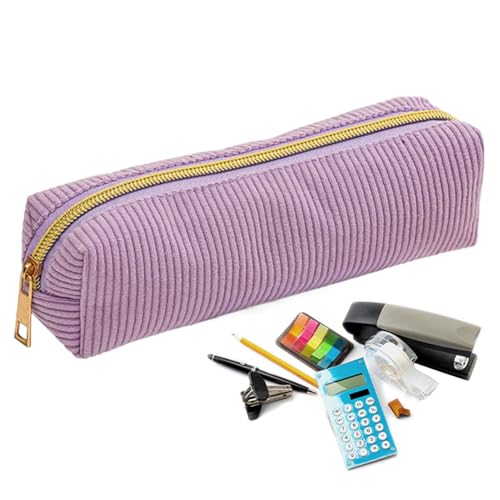 Cord Stoff Federmäppchen – Große Kapazität Stifte Organizer | Einfarbiges Etui Für Schule Büro Reise | Aufbewahrungstasche Für Stifte Bleistifte Marker Lineal Radiergummi Karten Notizbuch – Robust Sch von Gmokluytw