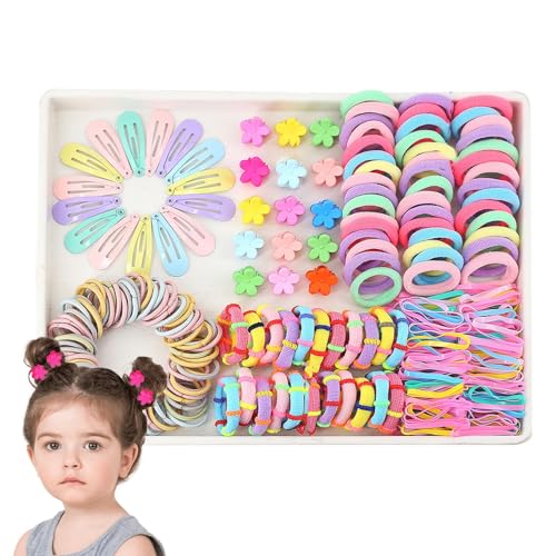 Gmokluytw Buntes Haar-Accessoire-Set für Mädchen, mehrfarbige Haargummis, Haarzubehör-Set, buntes elastisches Haarbänder-Set für Partys von Gmokluytw