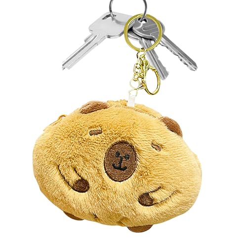 Gmokluytw Capybara Plüsch Schlüsselanhänger, Capybara Geldbörse,Cartoon-Geldbörse mit Schnalle - Tragbare Tier-Geldbörse, lustige Schlüsselanhänger-Plüschornamente für Mädchen, von Gmokluytw