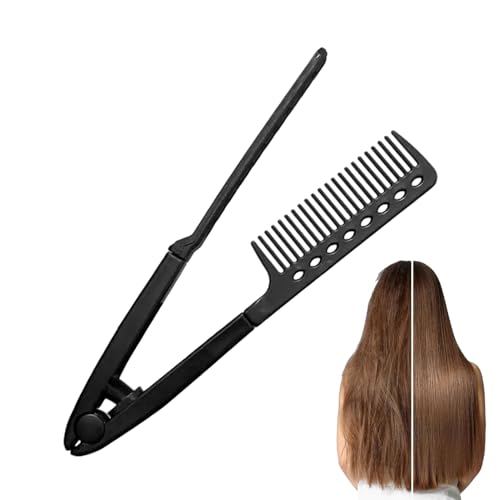 Gmokluytw Glättungskamm für Damen, V-förmiger Kamm für langes und dickes Haar, Anti-Click-Ausrüstung mit ergonomischem Griff für das tägliche Styling für Anfänger und Fortgeschrittene von Gmokluytw