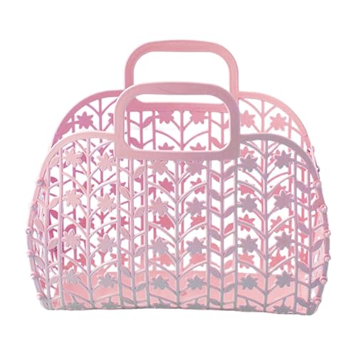 Gmokluytw Tasche – Moderner Leichter Tragetasche | Jelly Tote Bag Für Mädchen | Wiederverwendbare Strandtasche Kinder | Transparente Handtasche Für Geschenke, Vielzweckkorb, Sommer Mode Zubehör von Gmokluytw