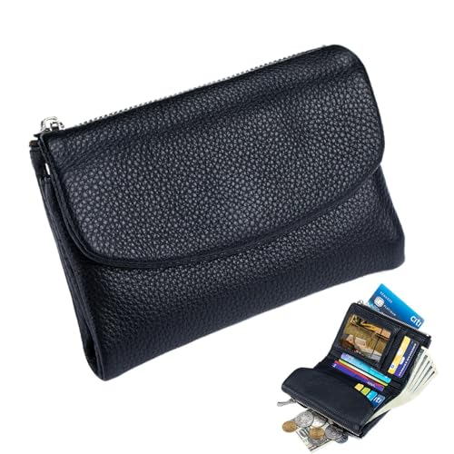 Portefeuille Femme Cuir Véritable – Porte-Cartes Court Élégant – Portefeuille Compact Grande Capacité Étanche Pour Filles, Maman, Épouse, Cadeau Amie | Texture Souple, Léger, Fermeture Solide von Gmokluytw