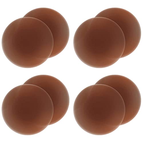 Gmumu® Ultra Dünne Damen Nippel Covers Wiederverwendbar und Selbstklebende Nippel Abdeckungen aus Silikon Aufkleber Nippelabdeckungen - Rund, 8cm (Beige, 4) (Cola, 4) von Gmumu