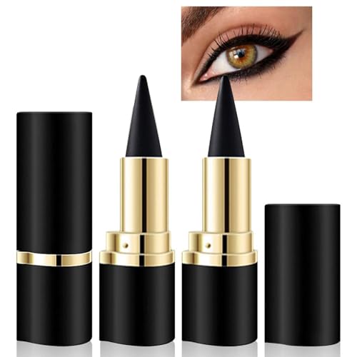 GmwyCzV 2 Stück Matte Schnell Trocknender Eyeliner, Kajalstift Wasserfest, Eyeliner Stick Pencil für Langanhaltend Lidschatten, für Ein Alltägliches Lang Anhaltendes Augen Make Up (Schwarz) von GmwyCzV