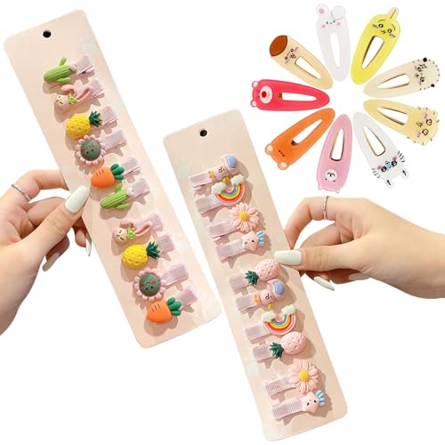 GmwyCzV 29 Stück Haarspangen Mädchen, Niedliche Tier-Haarspangen-Set, Haarschmuck aus Acryl, Modische Haar-Accessoires für Mädchen, Süße Haarklammern Klein für Mädchen Teenager Kleinkinder. von GmwyCzV