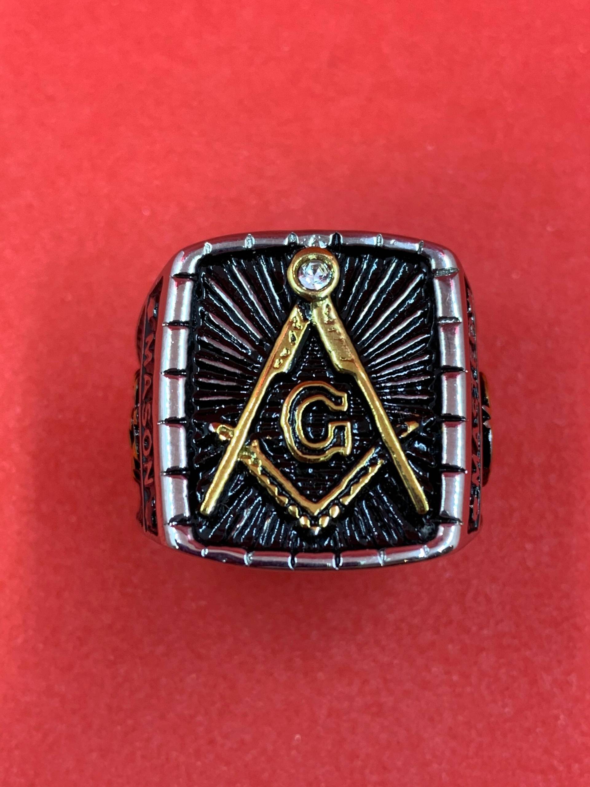 Masonic Master Mason Edelstahl Ring Freimaurer Gold Ton Herren Und Schmuck von GnGOutdoor