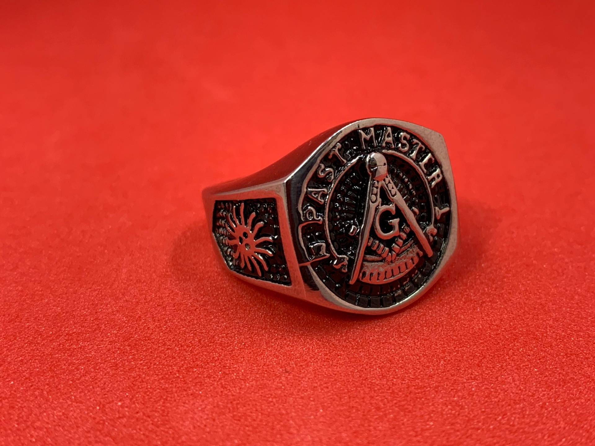 Masonic Past Master Herren Edelstahl Silber Farben Ring Degree Freimaurer Und Schmuck von GnGOutdoor