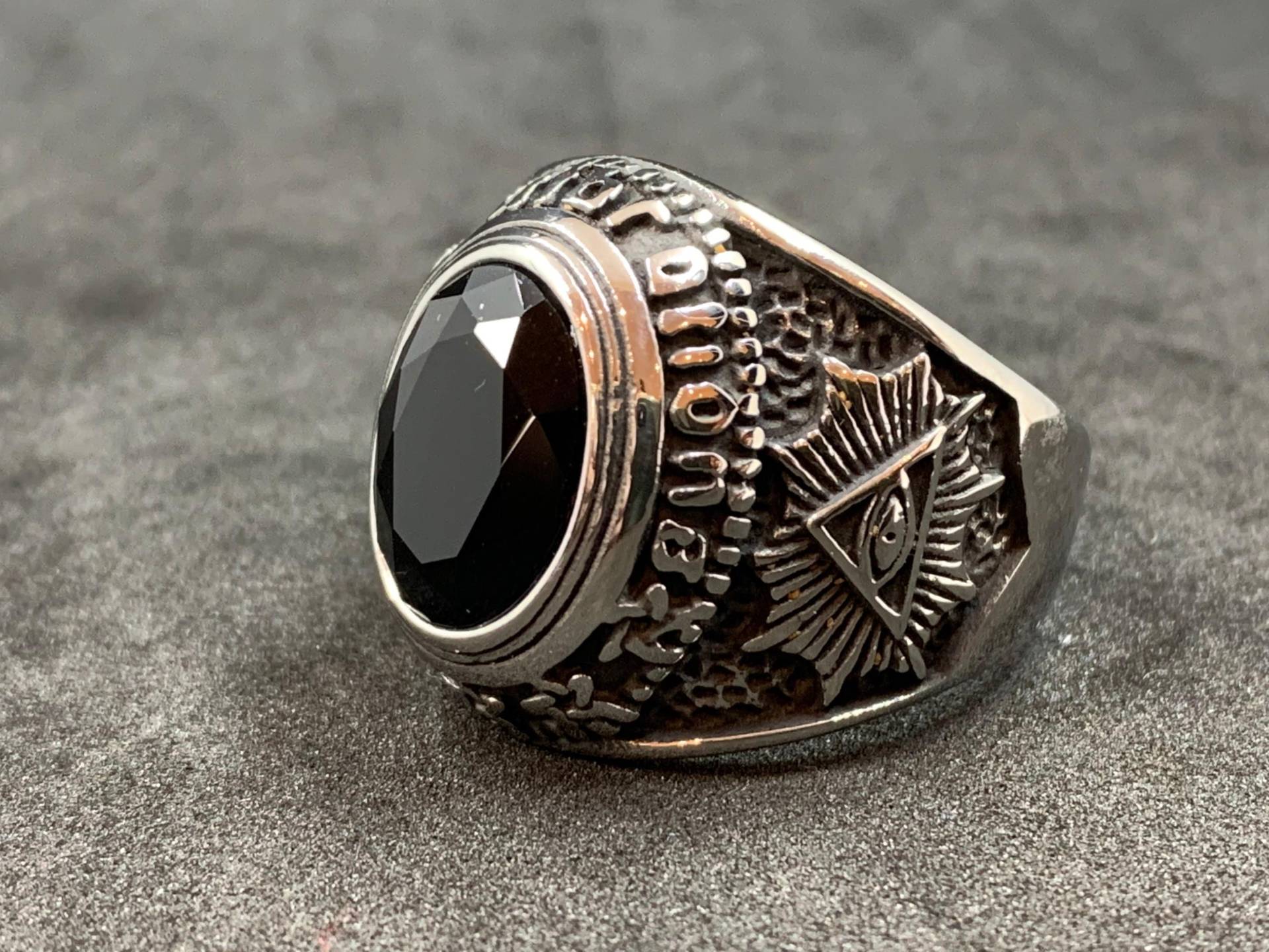 Ziegenkopf Herren Ring Freimaurer Edelstahl Gothic Masonic Jewels & Rings von GnGOutdoor