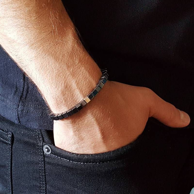 Herren Armband Hämatit Edelstein, Handgemachter Schmuck Für Männer, Naturstein Armbänder Einzigartige Geschenke Geschenk Ihn von Gnatus