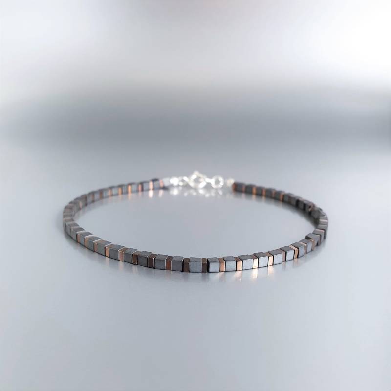 Herren Armband Matt Hämatit Edelstein, Handgemachter Schmuck Für Männer, Naturstein Armbänder Einzigartige Geschenke Geschenk Ihn von Gnatus