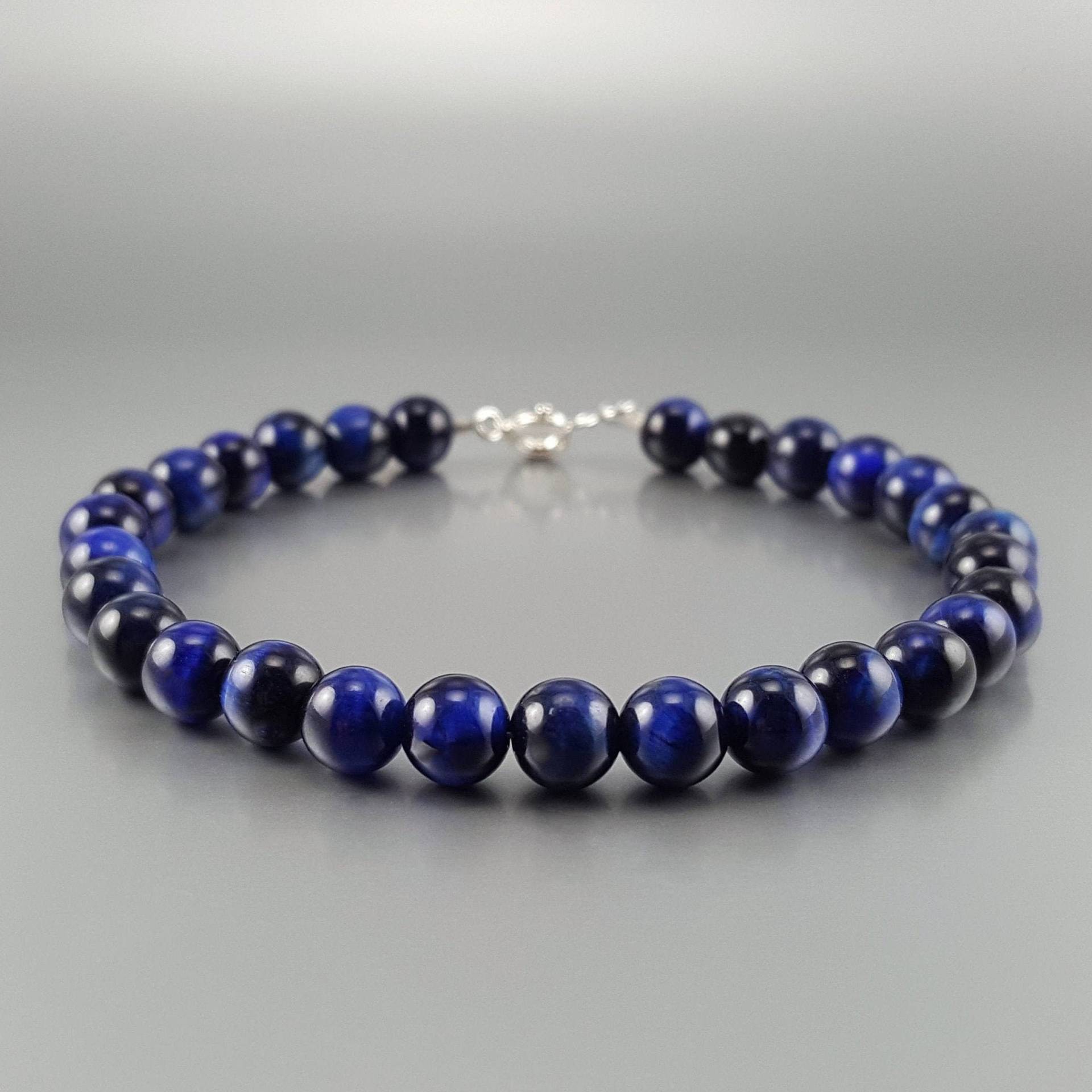 Herren Armband Tigerauge Handgemachter Schmuck Für Männer Geschenk Ihn Natürliche Blaue Edelstein Meditation Armband Herren Armband Tigerauge Handgemachter Schmuck Für Männer Geschenk Ihn Natürliche Blaue Edelstein Meditation Armband von Gnatus